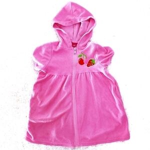 Strawberry Pink Terricloth Swim Coverup Robe